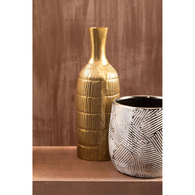Small Gold Finish Bottle Vase | Deomali