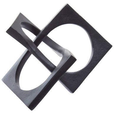 Black Finish Square Knot Sculpture | Prato