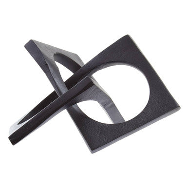 Black Finish Square Knot Sculpture | Prato