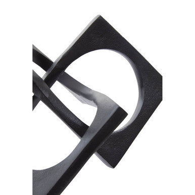 Black Finish Square Knot Sculpture | Prato