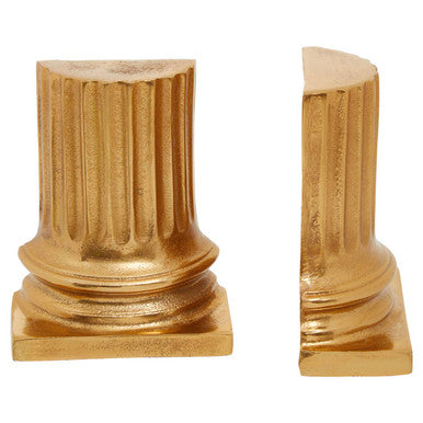 Set of 2 Gold Pillar Bookends | Kensington Townhouse