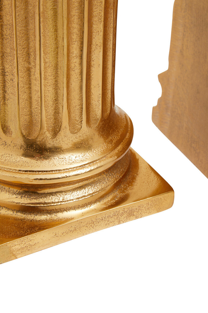Set of 2 Gold Pillar Bookends | Kensington Townhouse