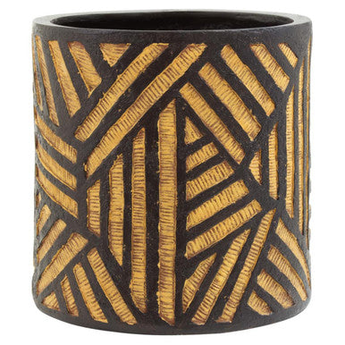 Natural and Black Planter | Darnell
