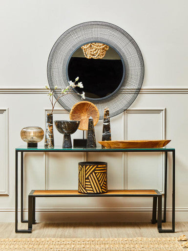Natural and Black Planter | Darnell