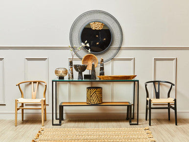 Natural and Black Planter | Darnell