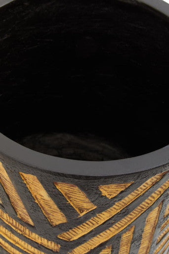 Natural and Black Planter | Darnell