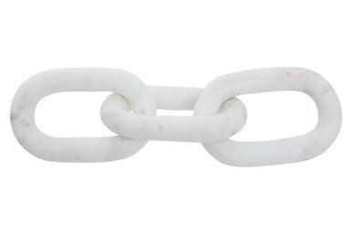 White Marble Three Link Chain Sculpture | Nason