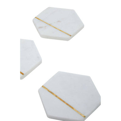 Set of Four White Marble Coasters | SENA