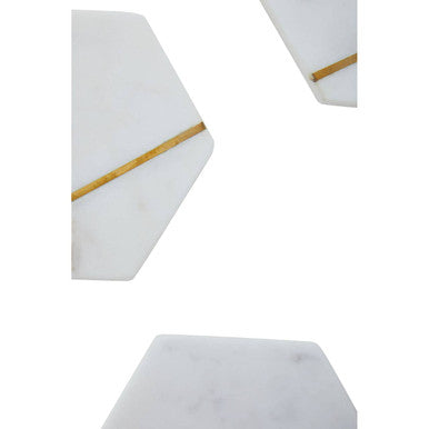 Set of Four White Marble Coasters | SENA
