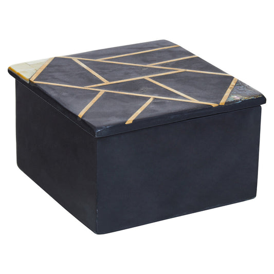 Small Black Slate with Mother of Pearl Inlay Trinket Box | Oriana