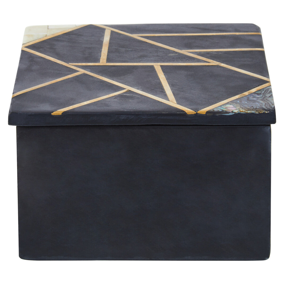Small Black Slate with Mother of Pearl Inlay Trinket Box | Oriana
