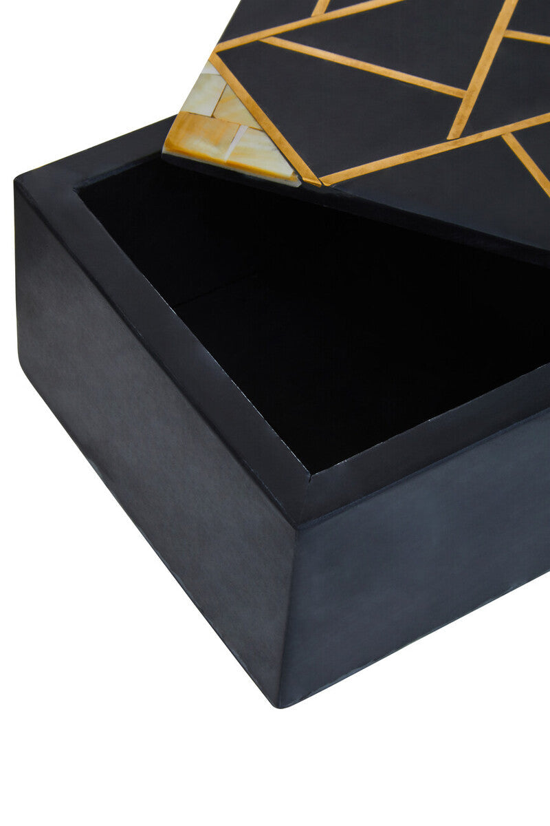 Small Black Slate with Mother of Pearl Inlay Trinket Box | Oriana