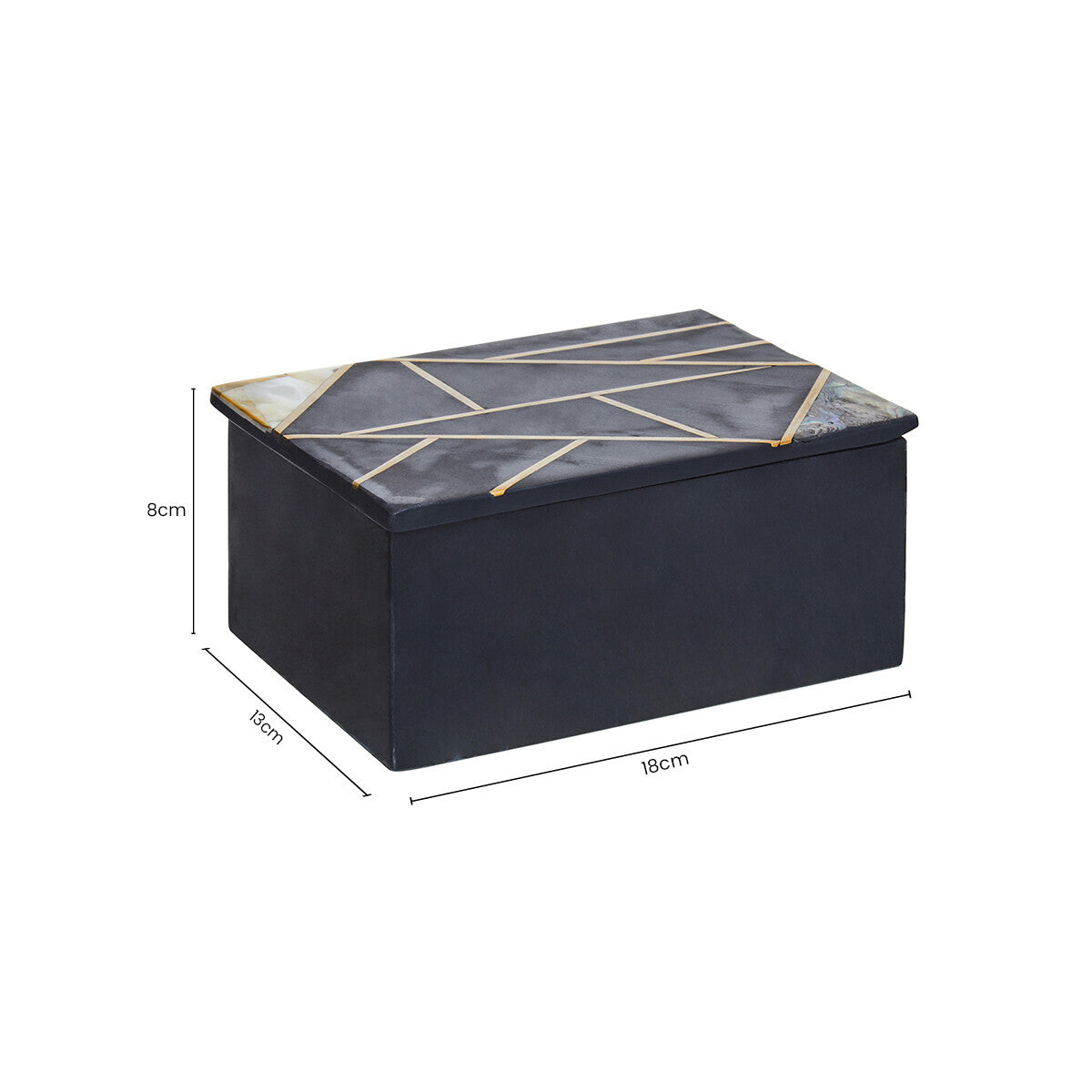 Large Black Slate with Mother of Pearl Inlay Trinket Box | Oriana
