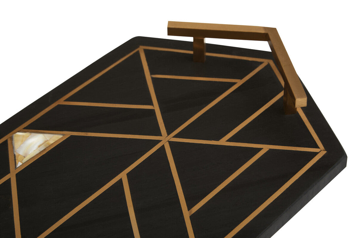Black Slate with Mother of Pearl Inlay Tray | Oriana