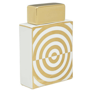 Gold and White Ceramic Jar | Curva