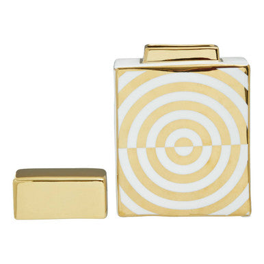 Gold and White Ceramic Jar | Curva