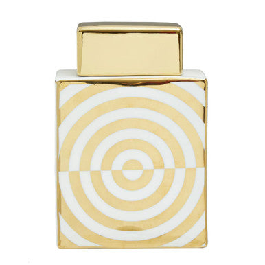 Gold and White Ceramic Jar | Curva