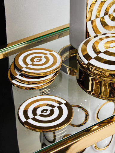 Gold and White Ceramic Jar | Curva