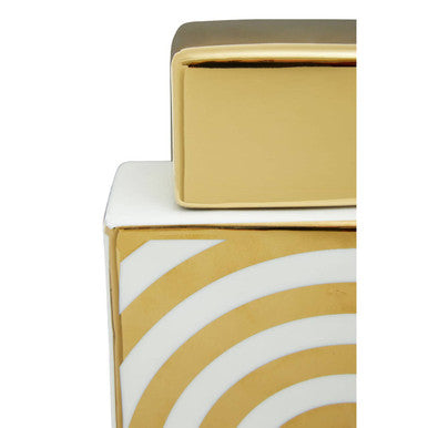 Gold and White Ceramic Jar | Curva