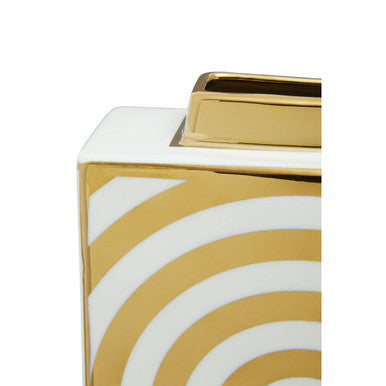 Gold and White Ceramic Jar | Curva