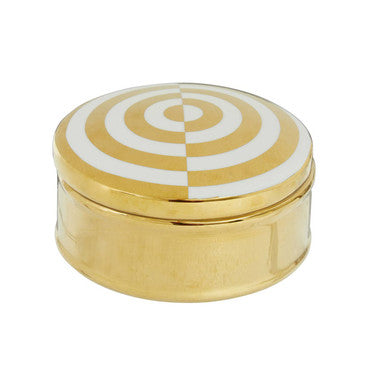 Round  Gold and White Trinket Box | Curva