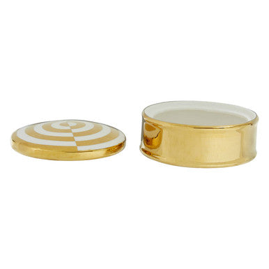 Round  Gold and White Trinket Box | Curva