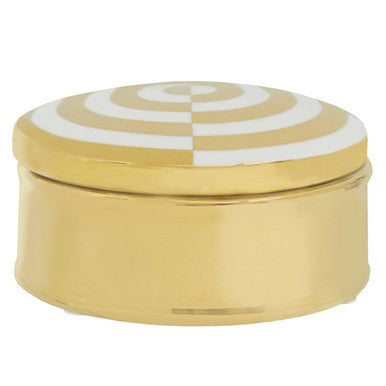 Round  Gold and White Trinket Box | Curva
