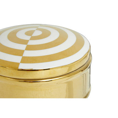Round  Gold and White Trinket Box | Curva