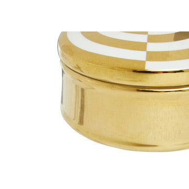 Round  Gold and White Trinket Box | Curva