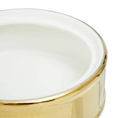 Round  Gold and White Trinket Box | Curva