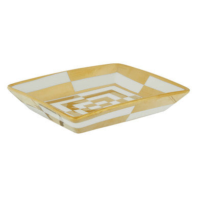 Ceramic Gold and White Dish | Curva