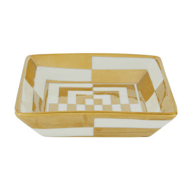 Ceramic Gold and White Dish | Curva