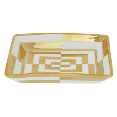 Ceramic Gold and White Dish | Curva