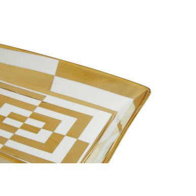 Ceramic Gold and White Dish | Curva