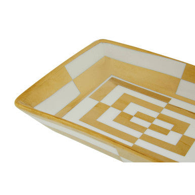 Ceramic Gold and White Dish | Curva
