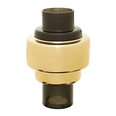 Small Smoked Black and Gold Vase | Cayden