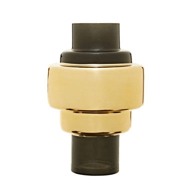 Small Smoked Black and Gold Vase | Cayden
