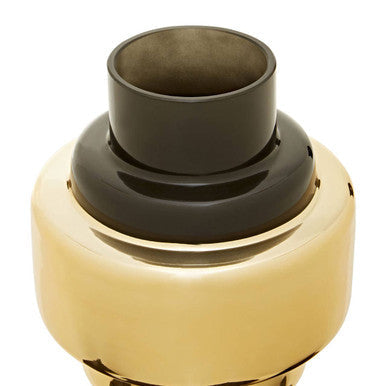 Small Smoked Black and Gold Vase | Cayden