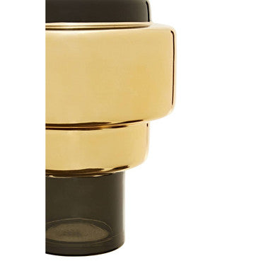 Small Smoked Black and Gold Vase | Cayden
