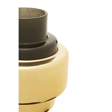 Small Smoked Black and Gold Vase | Cayden