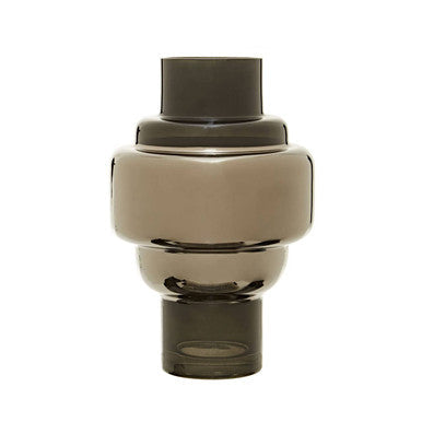 Small Smoked Black and Silver Vase | Cayden