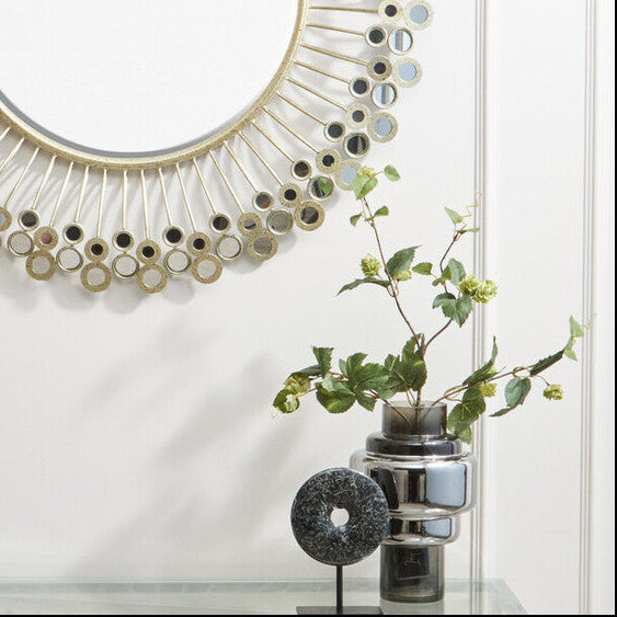 Small Smoked Black and Silver Vase | Cayden