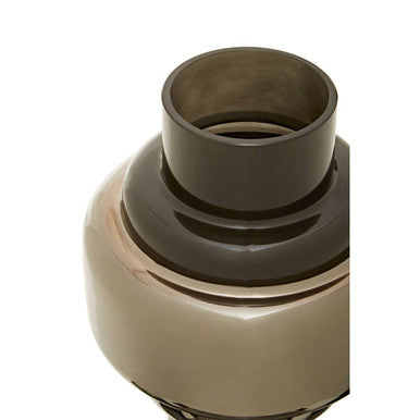 Small Smoked Black and Silver Vase | Cayden