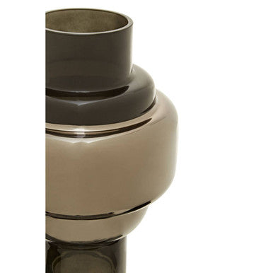 Small Smoked Black and Silver Vase | Cayden