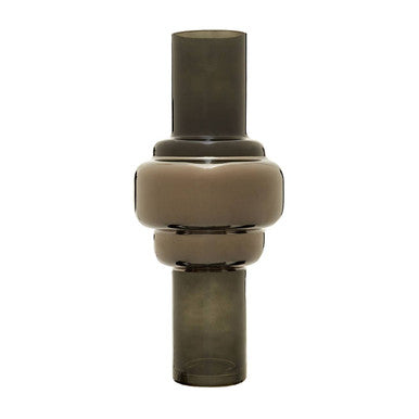 Large Smoked Black and Silver Vase | Cayden