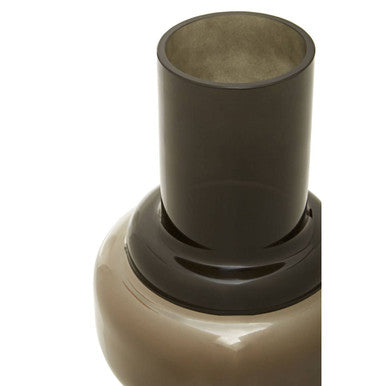 Large Smoked Black and Silver Vase | Cayden
