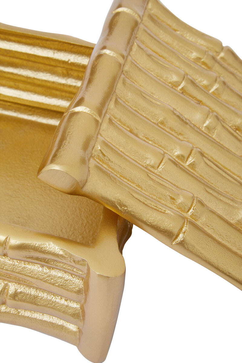 Small Gold Finish Bamboo Effect Trinket Box | Hiba