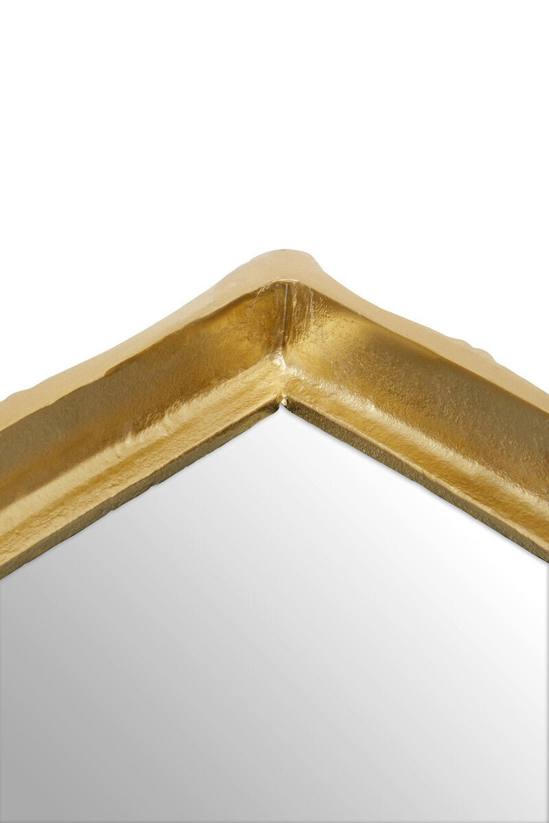 Gold Finish Bamboo Effect Mirrored Tray | Hiba