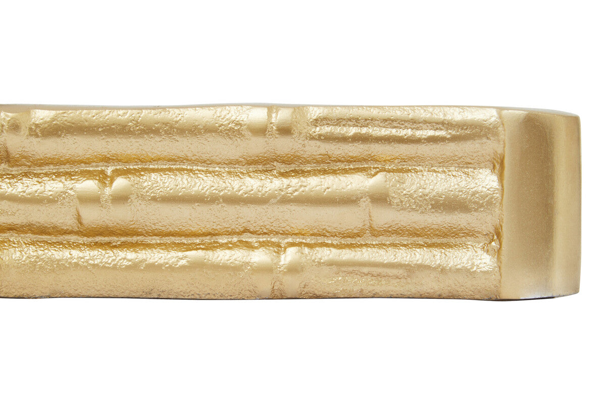 Gold Finish Bamboo Effect Mirrored Tray | Hiba
