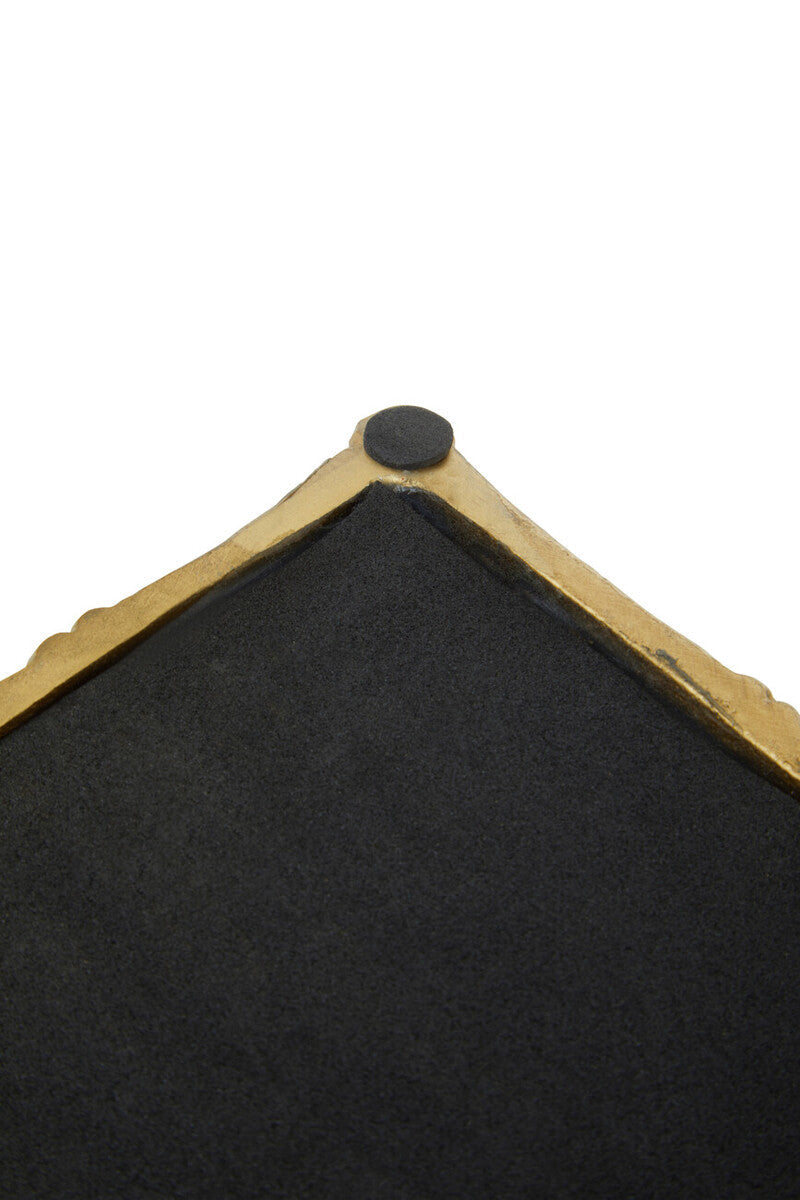 Gold Finish Bamboo Effect Mirrored Tray | Hiba